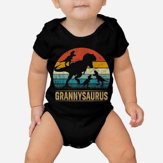 Granny Dinosaur T Rex Grannysaurus 3 Kids Funny Mother's Day Baby Onesie | Crazezy DE