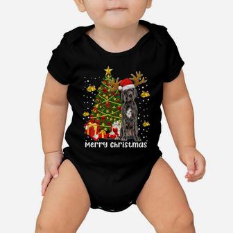 Great Dane Christmas Lights Tree Santa Xmas Pajamas Dog Dad Baby Onesie | Crazezy