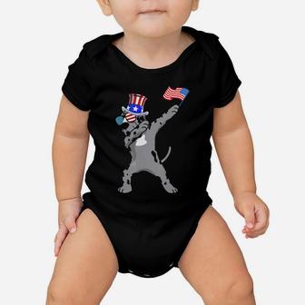 Great Dane Dabbing Dog Dad 4Th Of July Baby Onesie - Monsterry