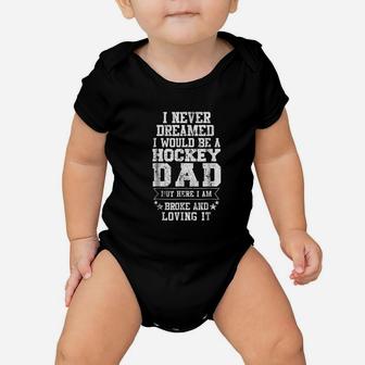 Hockey Dad Funny Fathers Day Dads Gift Baby Onesie | Crazezy AU