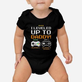 I Leveled Up To Daddy New Dad Gamer Baby Onesie | Crazezy