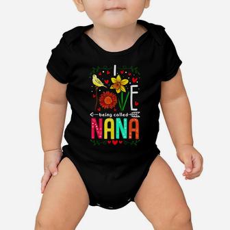 I Love Being Called Nana Grandma Mimi Gigi Flower Baby Onesie | Crazezy