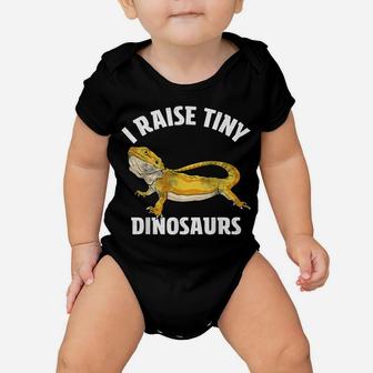 I Raise Tiny Dinosaurs Bearded Dragon Mom Dad Kids Gift Baby Onesie | Crazezy