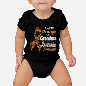 I Wear Orange For My Grandma Leukemia Awareness Baby Onesie | Crazezy DE