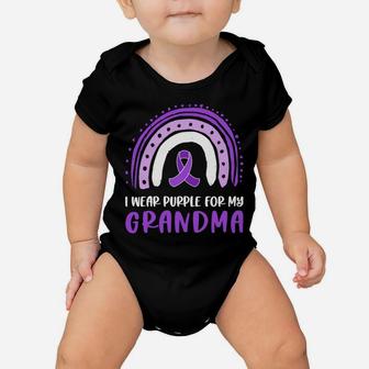 I Wear Purple For My Grandma Alzheimer's Awareness Ribbon Baby Onesie | Crazezy