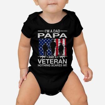 I'm A Dad Papa And A Veteran For Dad Father's Day Baby Onesie | Crazezy AU