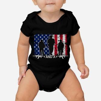I'm A Dad Papa And A Veteran For Dad Father's Day Baby Onesie | Crazezy UK