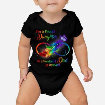 I'm A Proud Daughter Of A Wonderful Dad In Heaven Family Baby Onesie | Crazezy