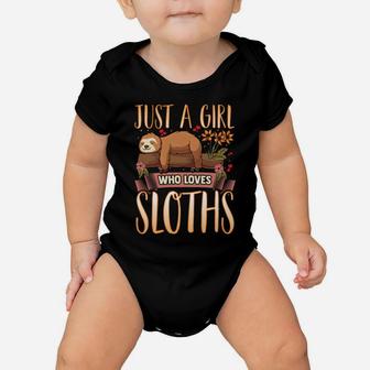 Just A Girl Who Loves Sloths Gift Cute Sloth Lover Mom Gift Baby Onesie | Crazezy AU