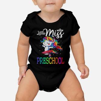 Little Miss Preschool First Day Of School Girls Gift Baby Onesie | Crazezy AU