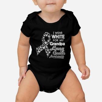 Lung Awareness I Wear White For My Grandpa Baby Onesie | Crazezy AU