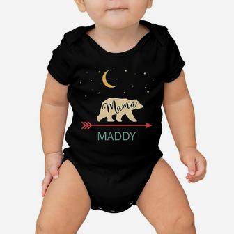Maddy Name Gift Personalized Retro Mama Bear Baby Onesie | Crazezy