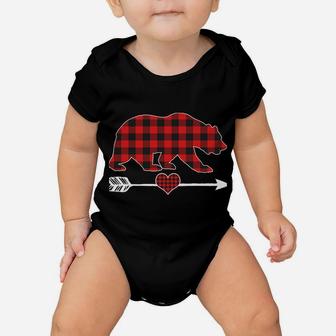 Mama Bear Christmas Pajama Red Plaid Buffalo Family Gift Sweatshirt Baby Onesie | Crazezy CA