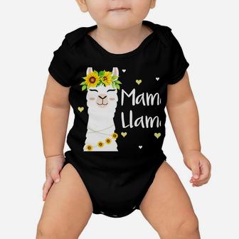 Mama Llama Sunflower Cute Llamas Funny Mom Mothers Day Gift Baby Onesie | Crazezy