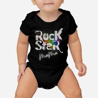 Mama Rock-Star Music-Lover Mothers-Day Distressed Rainbow Baby Onesie | Crazezy AU