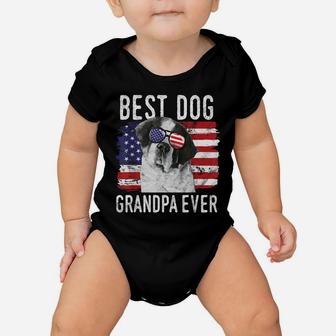 Mens American Flag Best Dog Grandpa Ever St Bernard Usa Baby Onesie | Crazezy