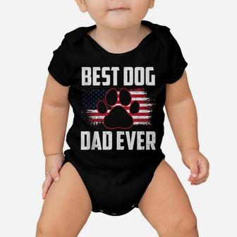 Mens American Flag Dog Dad Owner Best Dog Dad Ever Fathers Day Baby Onesie | Crazezy DE