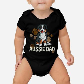 Mens Australian Shepherd Dad Dog Saying Fun Aussie Baby Onesie | Crazezy UK