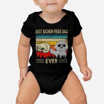 Mens Best Bichon Frise Dad Ever Bump Funny Dog Dad Father's Day Baby Onesie | Crazezy