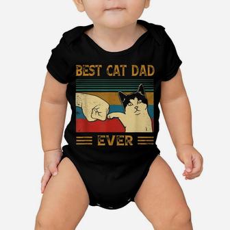 Mens Best Cat Dad Ever Bump Fist Funny Cat Daddy Gift Vintage Baby Onesie | Crazezy