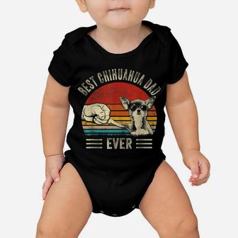 Mens Best Chihuahua Dad Ever Bump Funny Dog Dad Father's Day Baby Onesie | Crazezy