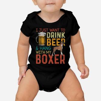 Mens Boxer Dad Funny Father's Day Dog Lover Beer Tee Baby Onesie | Crazezy CA