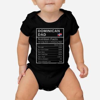 Mens Dominican Dad, Nutrition Facts Shirt Fathers Day Hero Gift Baby Onesie | Crazezy DE