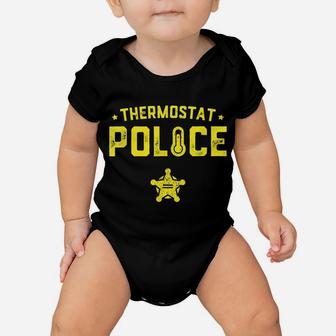 Mens Funny Father's Day Shirt Thermostat Police Dad Gift Baby Onesie | Crazezy