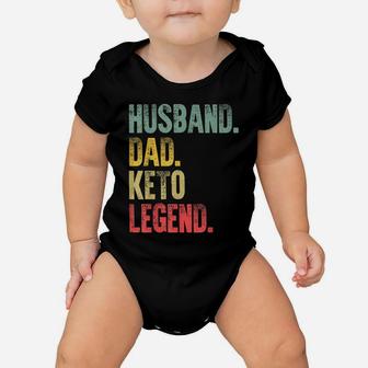Mens Funny Vintage Gift Husband Dad Keto Legend Retro Baby Onesie | Crazezy
