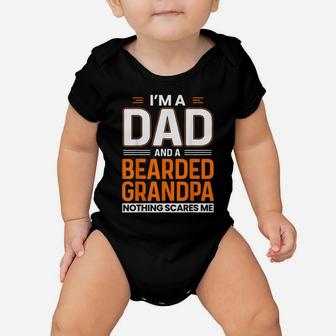Mens I'm A Dad And A Bearded Grandpa Funny Beard Lover Father Baby Onesie | Crazezy