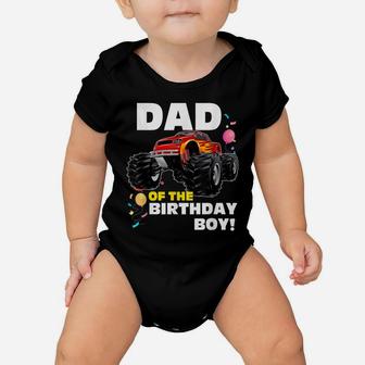 Mens Monster Truck Dad Of The Birthday Boy Gift Baby Onesie | Crazezy DE