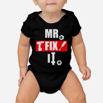 Mens Mr Fix It T Shirt Fathers Day Funny Gift For Daddy From Son Baby Onesie | Crazezy DE