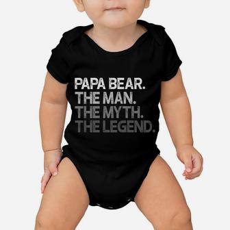 Mens Papa Bear Shirt Gift For Dads & Fathers The Man Myth Legend Baby Onesie | Crazezy