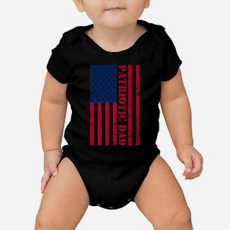 Mens Patriotic Gifts Fathers Day American Flag Patriotic Dad Gift Baby Onesie | Crazezy