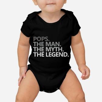 Mens Pops The Man The Myth The Legend Father's Day Gift Baby Onesie | Crazezy