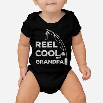 Mens Reel Cool Grandpa Fishing Dad Father's Day Gift Baby Onesie | Crazezy DE