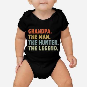 Mens Retro Style Funny Grandpa The Man Duck Deer Hunting Legend Baby Onesie | Crazezy AU
