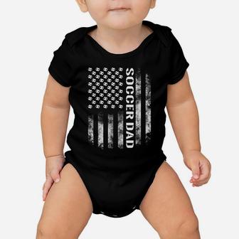 Mens Soccer Dad Funny Usa Flag Father's Day Gift Baby Onesie | Crazezy