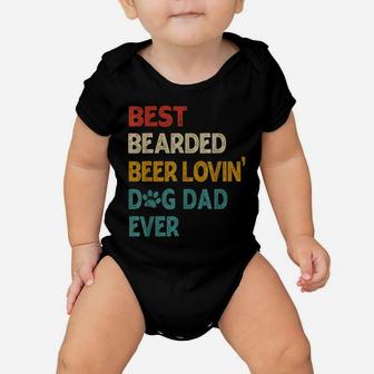 Mens Vintage Best Bearded Beer Lovin Dog Dad Baby Onesie | Crazezy DE