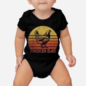 Mens Vintage Retro Chicken Dad Gift Farm Farmer Sunset Silhouette Baby Onesie | Crazezy CA