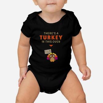 Mom Funny Turkey Thanksgiving Announcement Women Baby Onesie | Crazezy