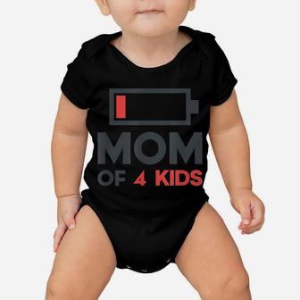 Mom Of 4 Kids Shirt Women Funny Mothers Day Gifts From Son Baby Onesie | Crazezy