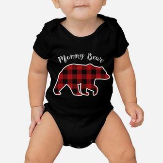 Mommy Bear | Women Red Plaid Christmas Pajama Family Gift Baby Onesie | Crazezy UK