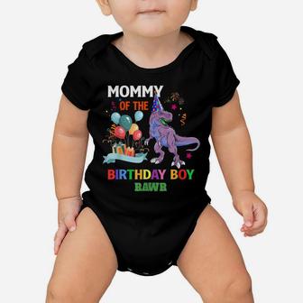 Mommy Of The Birthday Boy Shirt Dinosaur Raptor Funny Baby Onesie | Crazezy DE