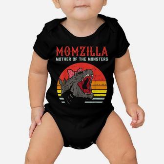 Momzilla Mother Of Monsters Ribbon Retro Mama Step Mom Gift Baby Onesie | Crazezy
