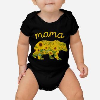 Mothers Day Christmas Floral Father Gift Mama Bear Sunflower Baby Onesie | Crazezy