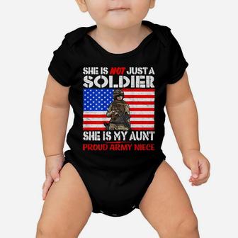 My Aunt Is A Soldier Hero Proud Army Niece Military Family Baby Onesie | Crazezy AU