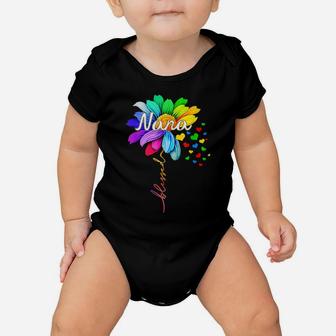 Nana Blessed Grandma Flower Daisy Tie Dye Colorful Rainbow Baby Onesie | Crazezy UK