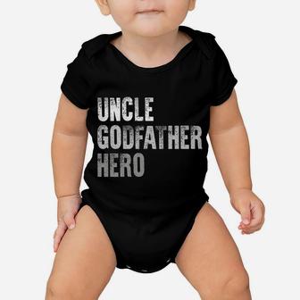 New Uncle Godfather Hero Christmas Birthday Gift Brother Men Baby Onesie | Crazezy DE