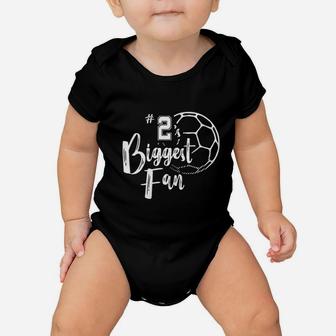 Number 2 Biggest Fan Soccer Player Mom Dad Family Baby Onesie | Crazezy UK